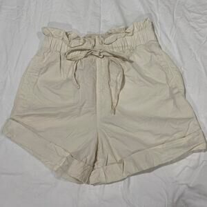 Abercrombie & Fitch Cream High Waist Paperbag Shorts Size Small